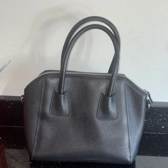 Valentino By Mario Valentino Black Textured Satchel with studs. - Picture 3 of 12